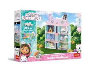 Trefl - Brick Trick Gabby's Dollhouse: Gabby's Dollhouse - Costruisci con i Mattoncini, Mattoncino EKO, 280 Mattoncini Riutilizzabili, Gioco Creativo per Bambini dai 5 Anni