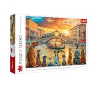Trefl Venezia 1000 pezzi-Puzzle raffigurante cani sul canale al tramonto, per adulti e bambini dai 14 anni in su, Multicolore, 10944