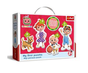 Trefl - Cocomelon - 4 Puzzle Forme Grandi per i più Piccoli, da 2 a 5 Tessere, Puzzle con i Personaggi della Fiaba, Gioco per Bambini dai 2 anni