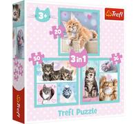 Trefl Colorati con Animali, Gatti, Collage Diversi Gradi di Difficoltà, Divertimento Creativo, per Bambini dai 3 anni in poi Puzzle, Colore Carini, 34862