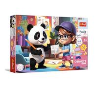Trefl - Connect Squad, Connect Amy - 70 pezzi - Puzzle colorato con figurina e mattoncini inclusi, per bambini dai 5 anni in su