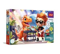 Trefl - Connect Squad, Connect Joe - 70 pezzi - Puzzle colorato con figurina e mattoncini inclusi, per bambini dai 5 anni in su