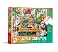 Trefl - Creative - Cat Orangery - Puzzle da 500 pezzi - Puzzle fai da te, da colorare, intrattenimento creativo, per adulti e bambini dai 10 anni in su