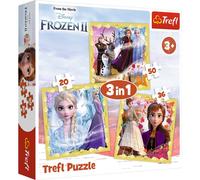 Trefl-da 20 a 50 Elementi, 3 Set, Il potere di Anna ed Elsa, per Bambini dai 3 Anni Puzzle, Colore Disney Frozen 2, 34847
