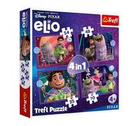Trefl - Elio, Missioni extraterrestri Elio - Puzzle 4 in 1, 4 puzzle, da 35 a 70 pezzi - puzzle colorati con personaggi delle fiabe, divertimento assicurato per bambini dai 4 anni in su