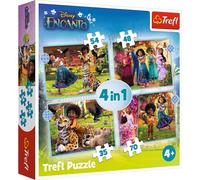 Trefl - Encanto, la nostra magica Encanto - puzzle 4 in 1, 4 puzzle, da 35 a 70 elementi - puzzle con i personaggi delle fiabe Disney Encanto, per bambini dai 4 anni in su