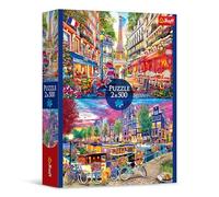 Trefl Puzzle 2in1: Le Capitali Europee-2 x 500 Pezzi-Set di Due Rompicapi, DIY, Passatempo Creativo, per Adulti e Bambini dai 10 anni, Colore mulitcolor, 37496