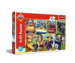 Trefl - Fireman Sam, Sam el Bombero y amigos - Puzle 24 Maxi - 24 piezas grandes, Puzle de colores con los personajes de la serie infantil Sam el Bombero, Juego para niños a partir de 3 años