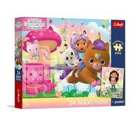 Trefl - Cat House Gabby, Gabby da Salvataggio - Puzzle 24 Maxi - 24 pezzi grandi, poster unico, intrattenimento creativo, per bambini dai 3 anni in su