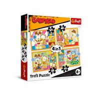 Trefl Puzzle 4-in-1 – Garfield ama le lasagne – 4 puzzle 35–70 pezzi, multicolore, da 4 anni