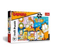 Trefl, Pigrone Garfield 100 Pezzi-Puzzle con i Protagonisti del Cartone Animato, Divertimento Creativo, Intrattenimento per Bambini dai 5 anni, Multicolore, 16521