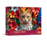 Trefl Effetto 3D, Gatto-1000 Pezzi-40° Anniversario, Arte Paper Art, Puzzle Premium per Adulti e Ragazzi dai 14 anni, Multicolore, 40040
