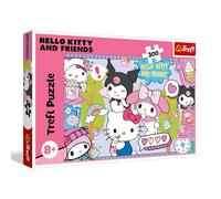 Trefl Hello Kitty, Crazy Trio 300 pezzi-Puzzle colorato con personaggi delle fiabe, intrattenimento creativo, divertimento per bambini dagli 8 anni in su, 23039
