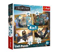 Trefl -How to Train Your Dragon, Dragon Days - Puzzle 4 in 1, 4 puzzle, da 35 a 70 pezzi - Vari livelli di difficoltà, per bambini dai 4 anni in su