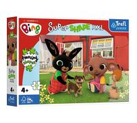 Trefl Junior - Bing, Giocare Con Il Cane - Puzzle 60 XXL Super Shape - Forme Pazze, Pezzi Grandi, Da Colorare Con I Personaggi Delle Fiabe Bing, Dai 4 Anni in Su