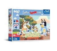 Trefl Junior - Bluey e i Suoi Amici - Puzzle 60 XXL Super Shape - Puzzle dalle Forme Irregolari, Tessere Grandi, Puzzle Colorati con Personaggi della Fiaba, Gioco per Bambini dai 4 anni