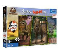 Trefl Junior - Jurassic Park Dinosauri Creativi E Colorati - 104 XL Super Shape Puzzle - Puzzle a Forma Di Matto, Pezzi Grandi, Da Colorare Con I Personaggi Delle Fiabe, Dai 5 Anni in Su