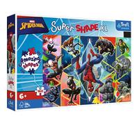 Trefl-160 XL Super Shape-Forme Pazze, Pezzi Grandi, da Colorare con I Personaggi delle Fiabe, età 6+ Anni Puzzle, Colore Marvel, Unisciti a Spiderman, 50024