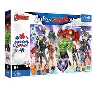 Trefl Junior - Marvel The Avengers, Il Coraggio Dei Vendicatori - Puzzle 160 XL Super Shape - Forme Pazze, Pezzi Grandi, Da Colorare Con I Personaggi Delle Fiabe, Dai 6 Anni in Su