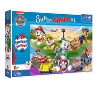 Trefl Junior - Paw Patrol, Cani Che Saltano - Puzzle 160 XL Super Shape - Puzzle a Forma Di Matto, Pezzi Grandi, Da Colorare Con I Personaggi Delle Fiabe Di Psi Patrol, Dai 6 Anni in Su