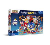 Trefl Junior - Sonic The Hedgehog, Mondo Sonic - Puzzle 104 XL Super Shape - Puzzle dalle Forme Irregolari, Pezzi Grandi, Puzzle Colorati con i Personaggi del Gioco Sonic, Gioco Divertente per Bambini