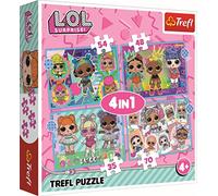 Trefl - L.O.L. Surprise, Incontrare le Bambole - Puzzle 4in1, 4 Puzzle, da 35 a 70 Pezzi - Puzzle per Piccoli Fan delle Bambole LOL, Diversi Gradi di Difficoltà, Divertimento, per Bambini dai 4 Anni