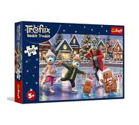 Trefl - La famiglia Treflik, Bert tra le palline di Natale - Puzzle da 100 pezzi - Puzzle natalizio con personaggi delle fiabe, per bambini dai 5 anni in su