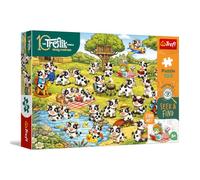 Trefl - La famiglia Treflik, Cerca e trova - Il mondo delle mucche - 100 pezzi - Puzzle colorati Cerca e trova, intrattenimento creativo, divertimento per bambini dai 5 anni in su