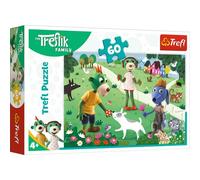 Trefl-Un Giorno di Gioia 60 Elementi Colorati con i Personaggi delle Fiabe della Famiglia Treflik, Divertimento per Bambini a Partire da 4 Anni Puzzle, Colore, 17377