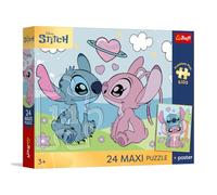 Trefl - Lilo & Stitch, I sogni di Lilo e Stitch - Puzzle maxi da 24 pezzi - Pezzi grandi, poster da collezione, intrattenimento creativo, per bambini dai 3 anni in su