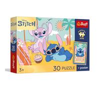Trefl - Lilo & Stitch, Il sorriso di Stitch - 30 pezzi - Puzzle con i personaggi del cartone animato, poster esclusivo, intrattenimento creativo, per bambini dai 3 anni in su