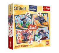 Trefl - Lilo & Stitch, Vacanze alle Hawaii - Puzzle 4 in 1, 4 puzzle, da 35 a 70 pezzi - puzzle colorati con personaggi dei film, divertimento assicurato per bambini dai 4 anni in su