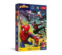 Trefl - Marvel Spiderman, Avventure di Spider-Man - 160 pezzi | Puzzle colorati con i personaggi della fiaba, poster incluso, divertimento creativo, per bambini dai 6 anni in su