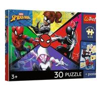 Trefl - Marvel Spiderman, Spiderman Power - Puzzle da 30 pezzi - Puzzle con gli eroi delle fiabe, poster da collezione, intrattenimento creativo, per bambini dai 3 anni in su