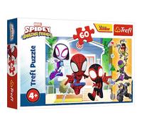 Trefl - Marvel, Spidey And His Amazing Friends, Nel Mondo di Spidey - Puzzle 60 Pezzi - Puzzle Colorati con Fiabe di Bohter, Intrattenimento Creativo, Divertimento per Bambini a Partire da 4 Anni