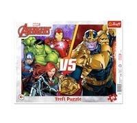Trefl - Marvel The Avengers, la squadra invincibile dei Vendicatori - Puzzle con cornice per bambini, 25 pezzi grandi, cornice e cuscinetto rigido, con eroi delle fiabe, per bambini dai 4 anni in su
