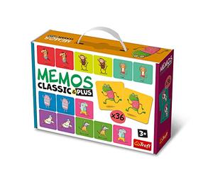 Trefl - Memos Classic & Plus, Movimento e suono - Gioco Educativo, Cerca Coppie di Immagini, Imita Suoni e Movimenti, Diverse Opzioni di Gioco, Gioco di Memoria per Bambini Sopra i 3 Anni
