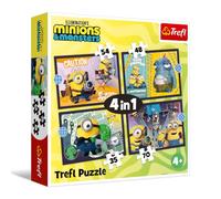 Trefl - Minions 3, Nuove avventure dei Minions - Puzzle 4 in 1, da 35 a 70 pezzi - Diversi livelli di difficoltà, con i personaggi del cartone animato, dai 4 anni in su