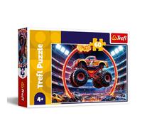 Trefl Monster Truck 60 Pezzi-Puzzle Colorato con Camion, Intrattenimento Creativo, Divertimento per Bambini dai 4 anni, Multicolore, 17404