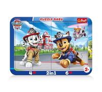 Trefl - PAW Patrol - Cuccioli - Puzzle 2 in 1 con cornice per bambini dai 2 anni in su