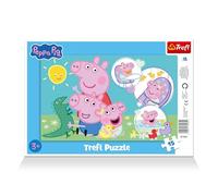 Trefl – Puzzle Peppa Pig Il maialino più simpatico, 15 pezzi grandi con cornice e tappetino rigido