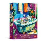 Trefl Premium Plus - Pets & People Stuff: Miao, Relax, Ripeti - 1000 pezzi, Serie Motivi senza tempo, Pezzi perfettamente incastrabili, per adulti e bambini dai 14 anni in su