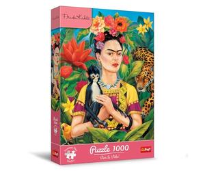Trefl Premium Plus Quality - Puzzle Frida Kahlo, Ritratto nella giungla - 1000 pezzi, serie di puzzle dell'artista Frida Kahlo, per adulti e bambini dai 14 anni in su