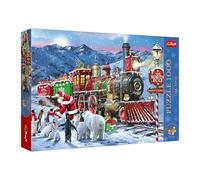 Trefl Premium Plus Quality-Puzzle Tea Time: Christmas Train-1000 Elements, Nostalgic Painted Picture Series, for Adults and Children over 14 years old, Multicolore, 12097