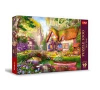 Trefl Premium Plus Quality - Puzzle Tea Time: Incantevole casetta nel bosco - 1000 Pezzi, Serie di Immagini Nostalgiche Dipinte, per Adulti e Bambini a partire dai 12 Anni