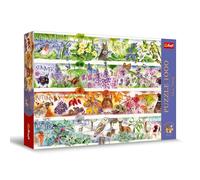 Trefl Premium Plus Quality - Puzzle Tea Time: Quattro Stagioni - 1000 Pezzi, Serie di Immagini Nostalgiche Dipinte, per Adulti e Bambini a partire dai 14 anni di età