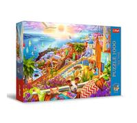 Trefl Premium Plus Quality - Puzzle Tea Time: Scorcio di Santorini - 1000 Pezzi, Serie di Immagini Nostalgiche Dipinte, Tessere Perfettamente Abbinabili, per Adulti e Bambini a partire dai 12 Anni