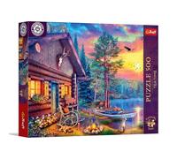 Trefl Premium Plus Quality - Puzzle Tea Time: Sunset Harbour - 500 pezzi, serie di immagini nostalgiche dipinte, pezzi perfettamente incastrabili, per adulti e bambini dai 10 anni in su
