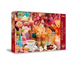 Trefl Premium Plus Quality - Puzzle Tea Time: Tutto quello che è piacevole - 1000 Pezzi, Serie di Immagini Nostalgiche Dipinte, per Adulti e Bambini a partire dai 12 Anni