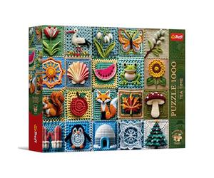 Trefl Premium Plus Quality - Puzzle Tea Time: Uncinetto - Quattro stagioni - 1000 pezzi, serie di immagini nostalgiche dipinte, per adulti e bambini dai 14 anni in su